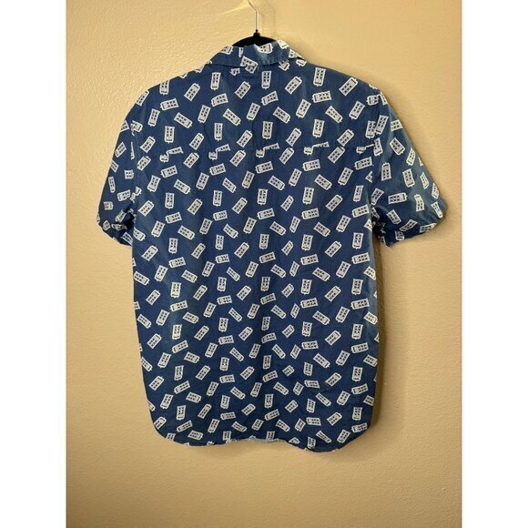 BBC Hot Topic Men's Blue Shirt Size S short sleeve collared button‎ up cotton - Picture 6 of 8